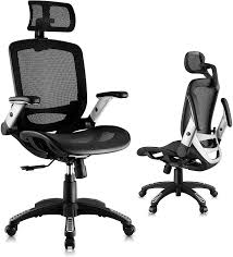 Gabrylly Ergonomic Mesh Office Chair High Back Desk Chair Adjustable Headrest With Flip Up Arms Tilt Function Lumbar Support And Pu Wheels Swivel Computer Task Chair Walmart Com Walmart Com