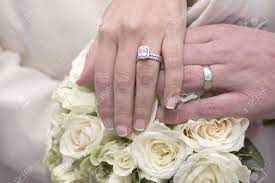 Bride And Groom Holding Hands Together Wedding Rings Wedding Ring Hand Couple Wedding Rings Wedding Rings