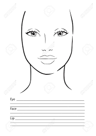 Face Chart Makeup Artist Blank Template Vector Illustration