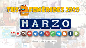 Efemérides del 1 de marzo: Tus Efemerides Escolares Tus Efemerides Escolar Marzo 2020