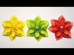 My Beautiful Paper Flowers Origami Craft Idea Tutorial Diy Youtube Origami Flowers Tutorial Paper Flowers Craft Origami Crafts