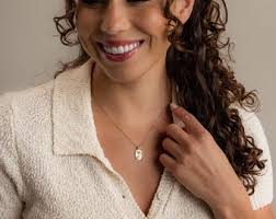 Birth Flower Gemstone Necklace by Caitlyn Minimalist • Oval Flower Pendant  Necklace • Friendship Jewelry • Gift for Girlfriend • NR296