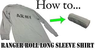How To Ranger Roll Long Sleeve Shirts Army Basic Training Apfu Pt Uniform Long Sleeve Shirts Shirt Folding Long Sleeve