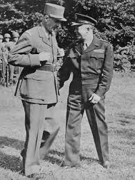 French General Charles de Gaulle speaking with General Eisenhower during a  troop inspection at Ike's headquarters in Fra&#8230; | Wwii history, History war,  World war two