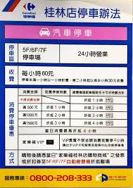 停車資訊 【計費方式】 平(假)日1小時60元 ※消費滿500元 可折抵1小時 ※消費滿1000元 可折抵2小時 ※消費滿1200元 可折抵3小時 ※持家樂福聯名卡、家樂福vip會員另有停車優惠 詳細停車辦法請洽店內公告 【車位資訊】 Facebook