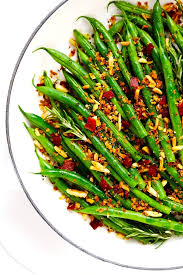 Green Beans With Bacon Breadcrumbs Gimme Some Oven Recipe In 2020 Green Beans With Bacon Green Beans Side Dishes Easy