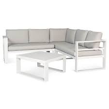 Loungeset Aluminium 4 Teilig Weiss Garten Lounge Lounge Lounge Mobel