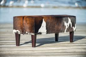 A Divine Brown And White Cowhide Bench Ottoman By Gorgeous Creatures That Is Perfect For The End Of A Bed Cowhide Bench Cowhide Decor