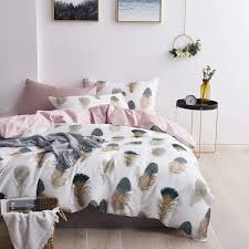 Amazon Com Wake In Cloud Floral Duvet Cover Set Sateen Cotton Bedding Watercolor Botanical Flowers And G Duvet Cover Sets Fitted Bed Sheets Bed Sheet Sets