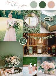 Down The Garden Path A Forest Green And Peach Wedding Blush Wedding Colors Wedding Palette Wedding Colors