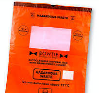 BowTie™ Biohazard bags, with drawstring, HDPE, 12-16 gallon capacity