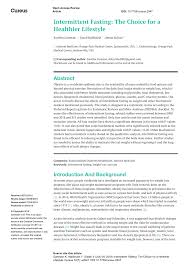 Intermittent fasting for weight loss is currently the most popular reason to do intermittent fasting. Pdf Intermittent Fasting The Choice For A Healthier Lifestyle