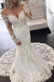Illusion Long Sleeve Lace Mermaid Wedding Dresses Gorgeous Long Bridal Dresses N1778 In 2020 Mermaid Wedding Dress Long Sleeve Wedding Dress Lace Mermaid Lace Mermaid Wedding Dress