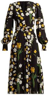 Daffodil Print Silk Midi Dress Andrew Gn Matchesfashion Us Ropa Vestidos De Otono Vestidos De Fiesta