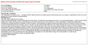 Cover letter simple example of cover letter my wordpress. Public Health Nurse Application Letter