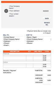 10 Free Construction Invoice Templates Excel Word