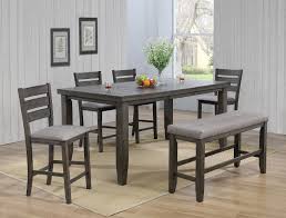 Crown mark henderson fabric rectangular 5 piece counter height dining table set. Crown Mark 2752gy T 4278 6pc 6 Pc Gracie Oaks Bardstown Grey Wood Finish Counter Height Dining Table Set With Bench