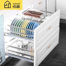Set of 4 specialty stainless steel kitchen utensil set. Yue Dun Kitchen Cabinet Basket 304 Stainless Steel Double Drawer Dis Modular Kitchen Cabinets Kitchen Cabinets Storage Organizers Modern Kitchen Cabinet Design