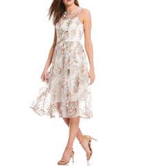 Adrianna papell blue toile printed chiffon dress. Adrianna Papell The Wedding Shop Bridal Gowns Wedding Party Attire Dillard S