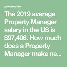 The 2019 Average Property Manager Salary In The Us Is 97 406 How Much Does A Property Manager Make Near You Get A Property Management Management Senior Jobs
