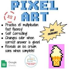 5x Multiplication Pixel Art Digital Practice For Math Facts With Secret Reveal Math Facts Math Fact Fluency Learning Multiplication Facts