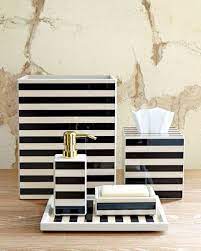 Striped Vanity Accessories Bathroom Accessories Design Black And Gold Bathroom Home