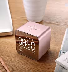 Digital Alarm Clock With Wireless Bluetooth Speakerstereo Sound Music Playerte Gold Room Decor Rose Gold Room Decor Cute Room Decor