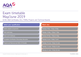 Https Stjosephs Wales Wp Content Uploads 2019 02 Aqa Exam Timetable 2018 19 Pdf