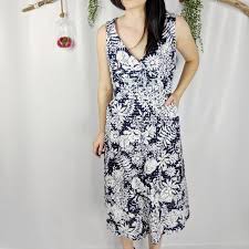 Nwot Boden Vanda Blue Floral Surplice Dress 0010