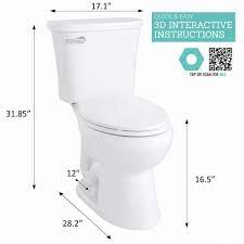 Glacier Bay Power Flush 2 Piece 1 28 Gpf Single Flush Elongated Toilet In White With Slow Close Seat Included N2450e The Home Depot In 2021 Glacier Bay Flush Water Sense