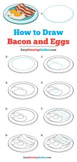 How To Draw Bacon And Eggs Really Easy Drawing Tutorial Drawing Tutorial Easy Easy Drawings Drawing Tutorial