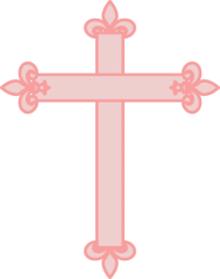 Fleur De Lis Cross Pink Clip Art Clip Art Art Online Art
