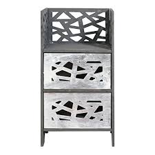 Letti comodini e testate bout de lit tete de lit en velours et. Rebecca Mobili Bedside Table Cabinet Bathroom 2 Drawers Paulownia Wood White Gray Shabby Bedroom Bathroom 62 X 33 X 25 Cm H X W X D Art Re4294 Buy Online