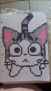 Chat 1 2 Kawai Ophelie Calaud Dibujos En Cuadricula Dibujos Pixelados Dibujos Kawaii