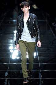 Burberry Spring 2011 Ready To Wear Fashion Show Celebrities Leather Jacket Biker Jacket Men Celebrity Jackets