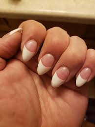 Every woman wants her fingers to look their best. These Are The Longest Nails I Ve Ever Had French Tips On Almond Shaped Acrylic Nails White Tips Are Shimmery Redditlaqueristas