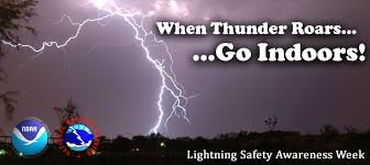 Being struck by lightning can cause heart damage, burns broken bones, hearing loss, dizziness, and death. Lightning Safety Awareness Week