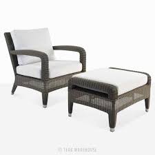 Aaron Outdoor Wicker Chair And Ottoman Set Kubu Teak Warehouse Outdoor Wicker Chairs Chair And Ottoman Set Outdoor Wicker