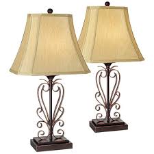 Set Of Two Iron Scroll Table Lamps By Franklin Iron Works 06424 Lamps Plus Traditional Table Lamps Franklin Iron Works Table Lamp