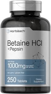 Betaine HCl with Pepsin | 1000mg | 250 Tablets | Jamaica | Ubuy