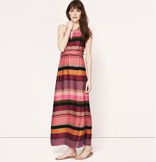 Loft Petite Striped Keyhole Halter Maxi Dress Long Dresses Casual Maxi Maxi Dress Halter Maxi Dresses