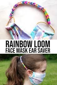 Diy Face Mask Ear Saver Strap Extender With Rainbow Loom Bands The Secret To Get Kids To Wear Masks In 2020 Easy Face Mask Diy Rainbow Loom Bands Rainbow Loom