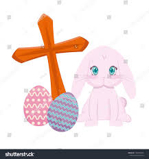 Cute Rabbit With Catholic Cross And Eggs Of Easter Ad Sponsored Catholic Rabbit Cute Easter In 2020 Catholic Cross Catholic Job Resume Template
