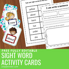 It's almost the end of kindergarten! Free Sight Words Printable Card Activity For Kindergarten Simply Kinder
