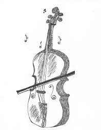 A Line Drawing Of A Bass Fiddle Instruments Art Picture Quilts Drawings