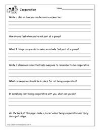 Cooperation Worksheetworksheets Bullying Worksheets Respect Lessons Character Education