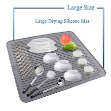 With black, light grey, and dark grey options available, the flexible, durable silicone can be cleaned in the dishwasher and rolled up into a tight cylinder for. Large Silicone Placemat Dish Drying Mat Kitchen Draining Table Drain Mat Sink Z1 194452787845 Ebay
