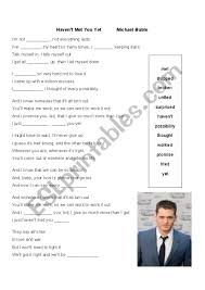 I might have to wait, i'll never give up. Present Perfect Haven T Met You Yet Michael Buble Esl Worksheet By Sunjiangyu