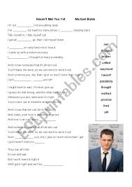 Present Perfect Haven´t Met You Yet Michael Buble - ESL worksheet by  sunjiangyu