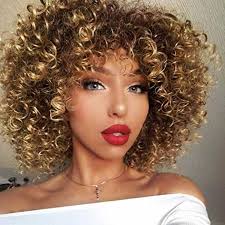 Success for you with natural curly hairstyles for black women. Amazon Com N T Ombre Afro Kinky Curly Wigs For Black Women Ombre Blonde Synthetic Curly Hair Daily For Women Beauty